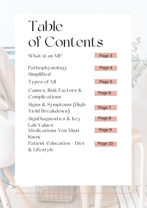 Cardiac Nursing | MI Study Guide | Med Surg Notes | Heart Failure & Myocardial Infarction PDF