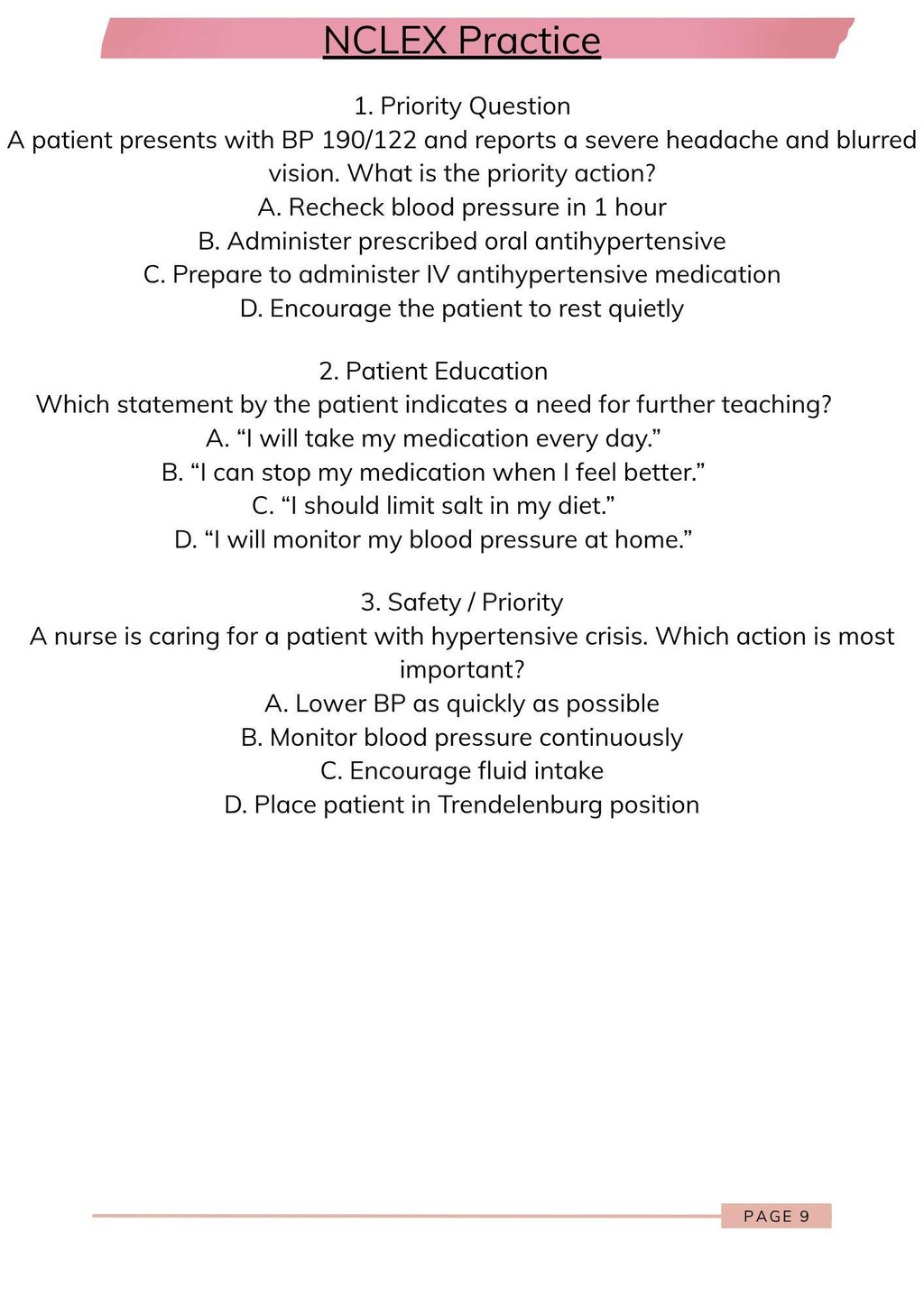 Hypertension nursing E-book